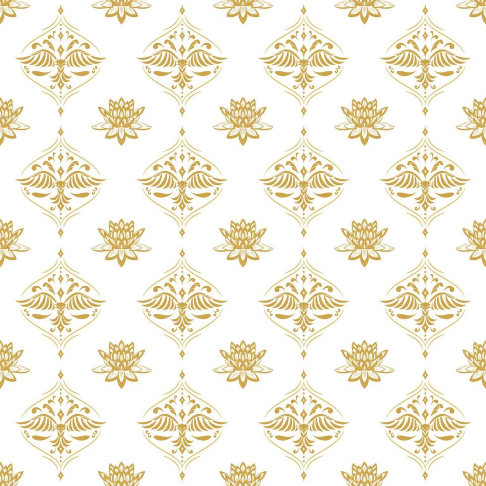 Vintage Luxury Birds Seamless Pattern vector