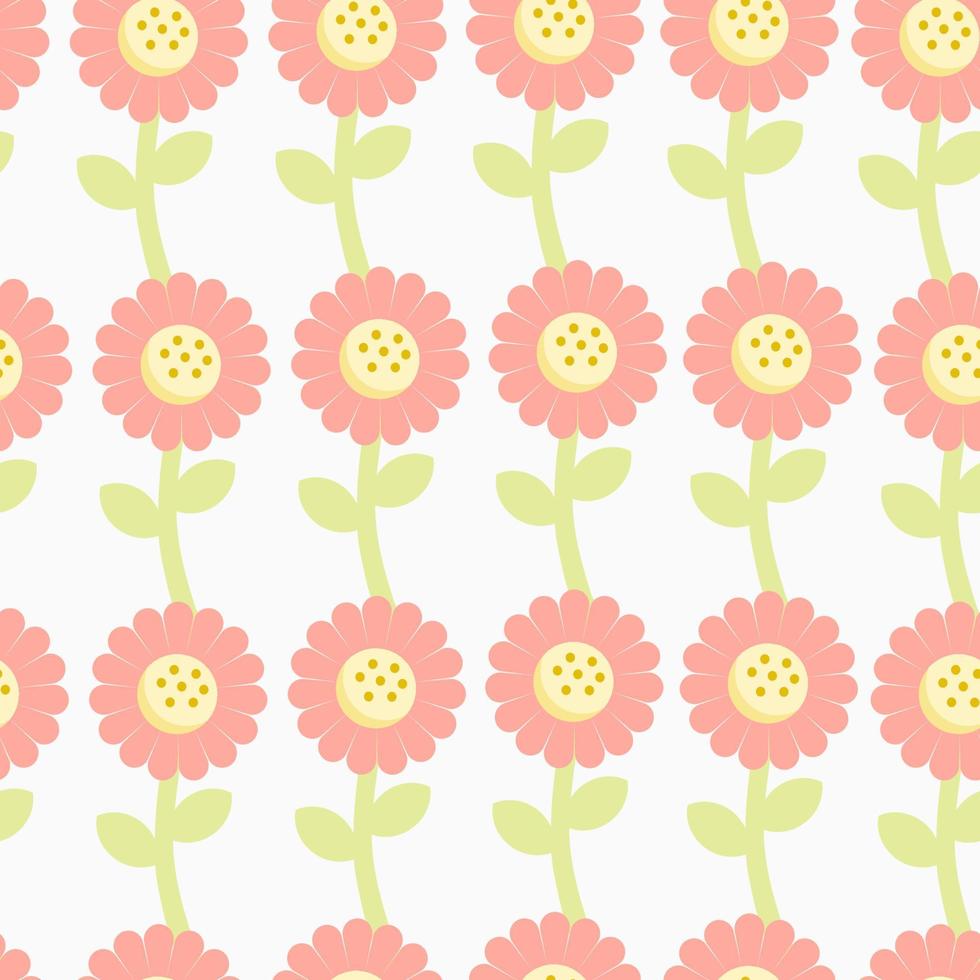 Cute Daisy flower seamless pattern with pastel color vector