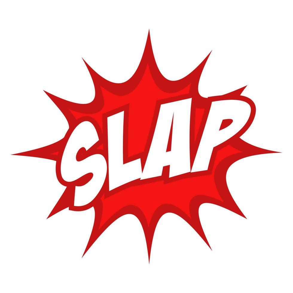 Slap text in comic splash icon vector
