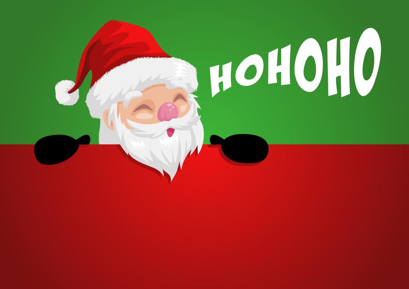 Funny cartoon illustration of a peeping Santa Claus vector