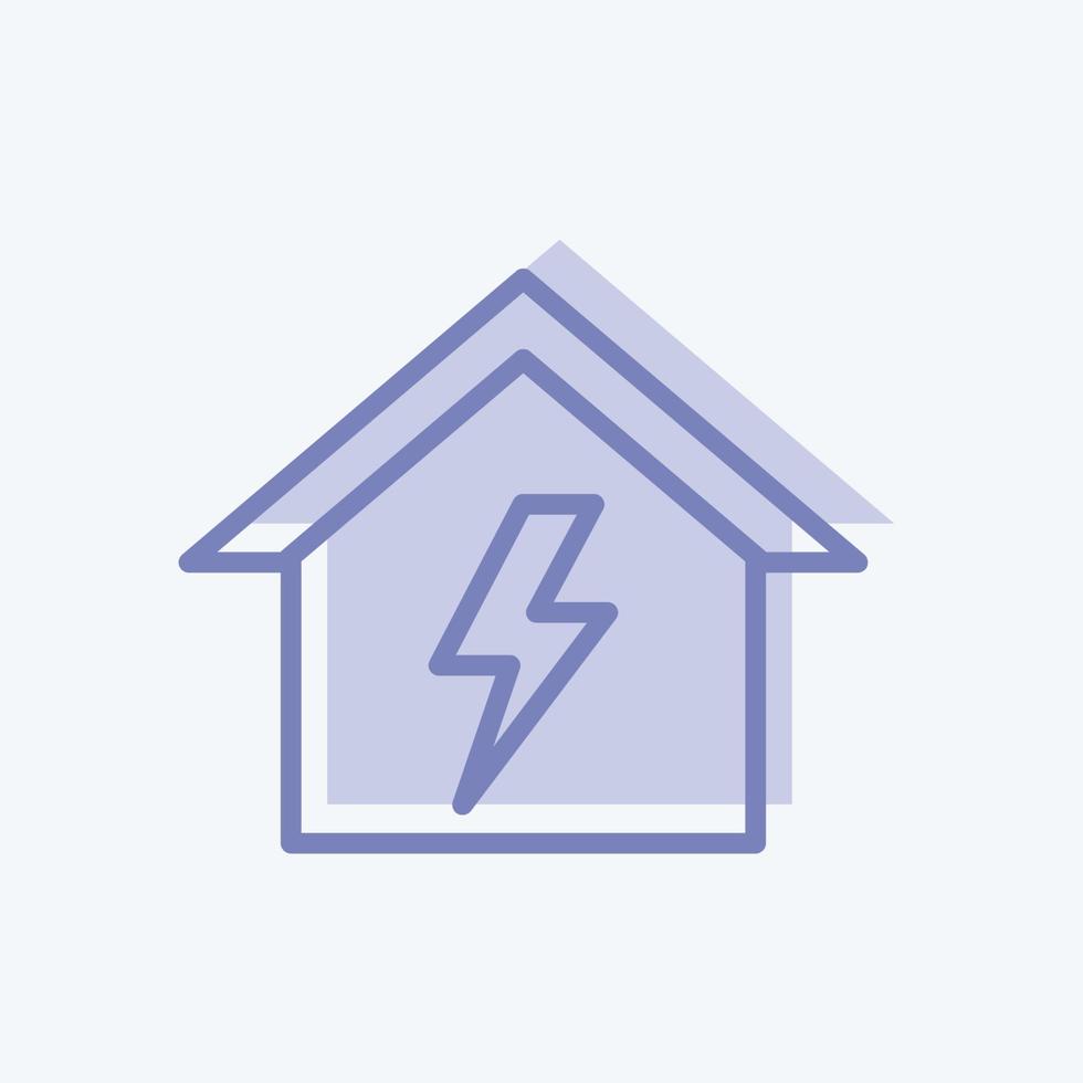 Electricity Danger Icon in trendy two tone style isolated on soft blue background vector