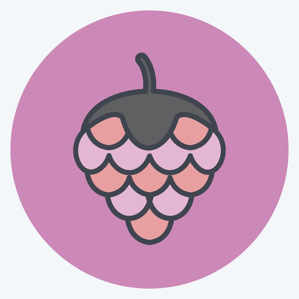 Hops Icon in trendy color mate style isolated on soft blue background vector