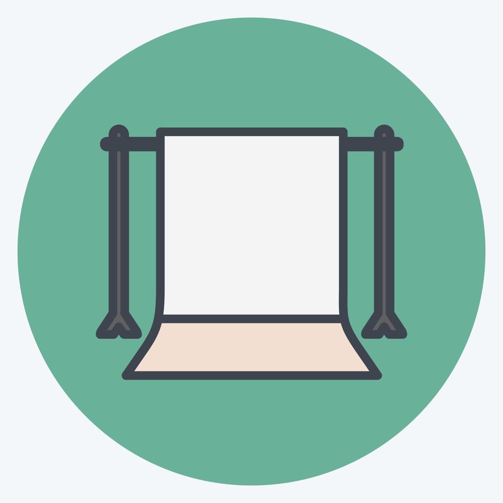 Back Stand Icon in trendy color mate style isolated on soft blue background vector