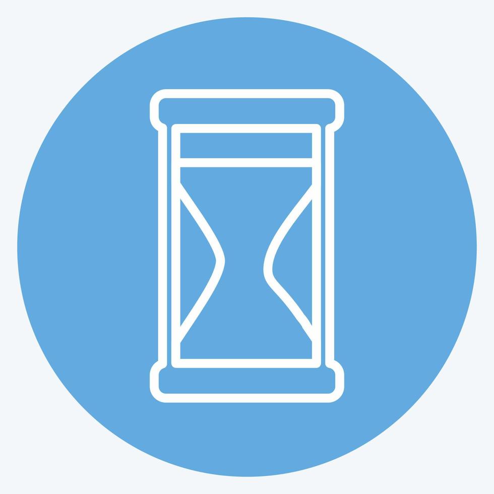 Sand Glass Icon in trendy blue eyes style isolated on soft blue background vector