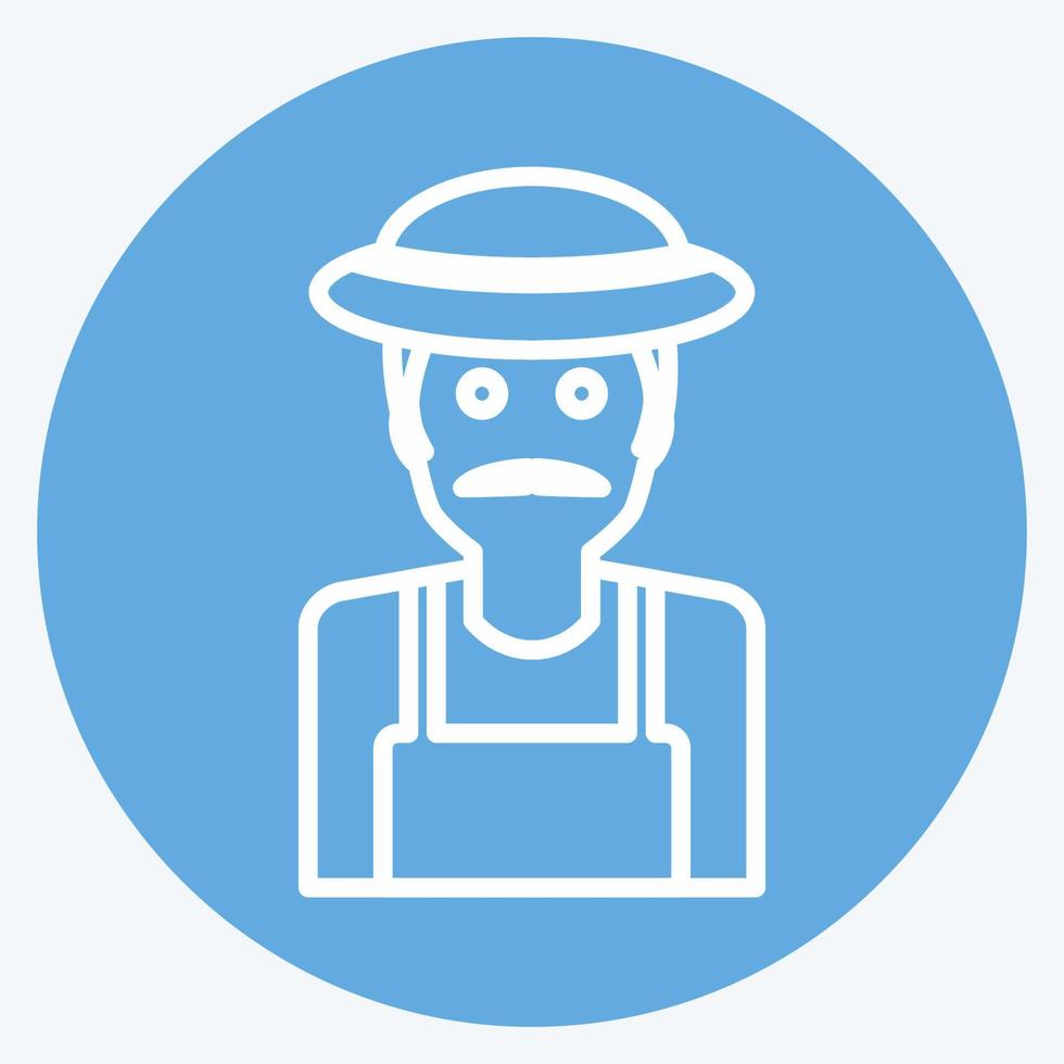 Gardener Icon in trendy blue eyes style isolated on soft blue background vector