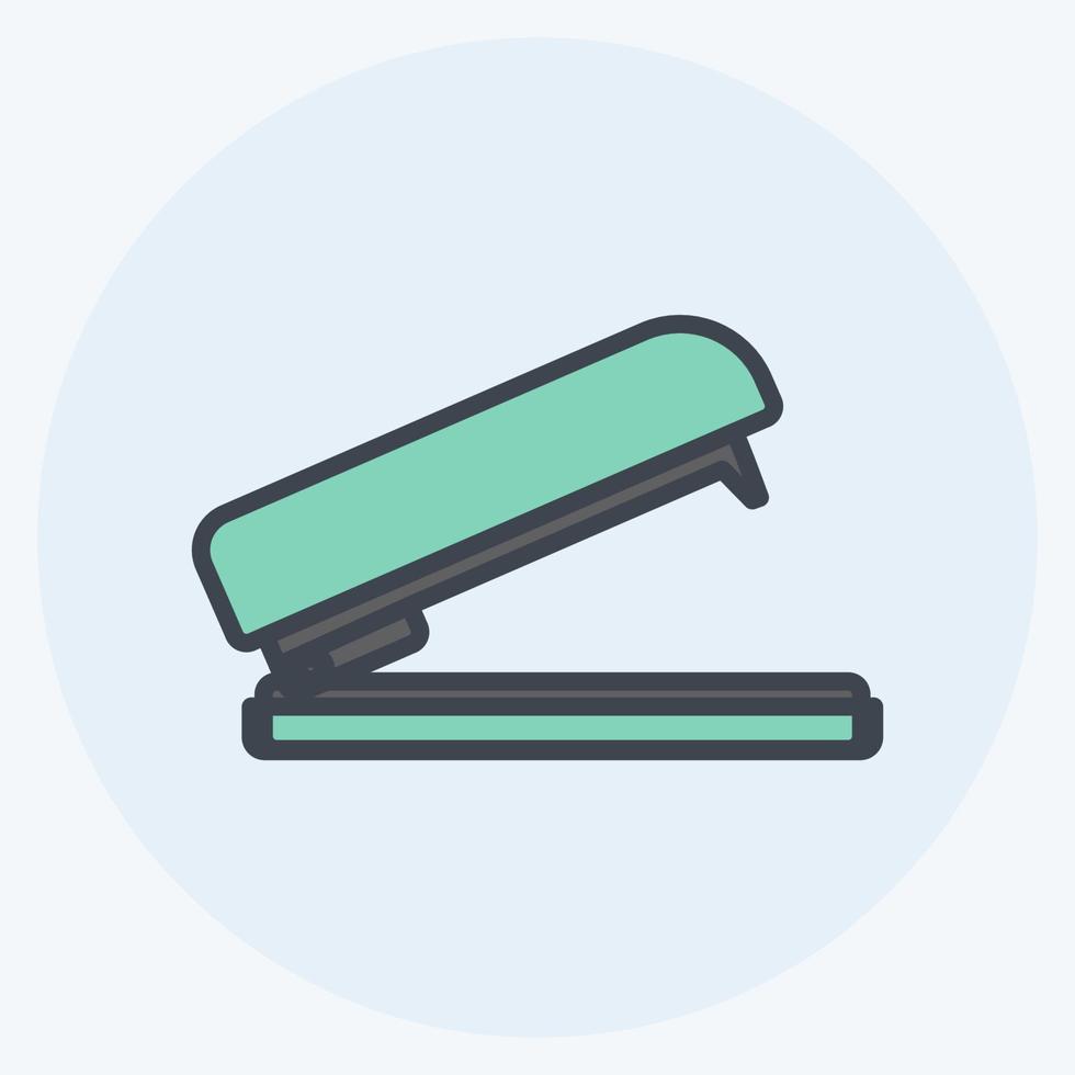 Stapler Icon in trendy color mate style isolated on soft blue background vector