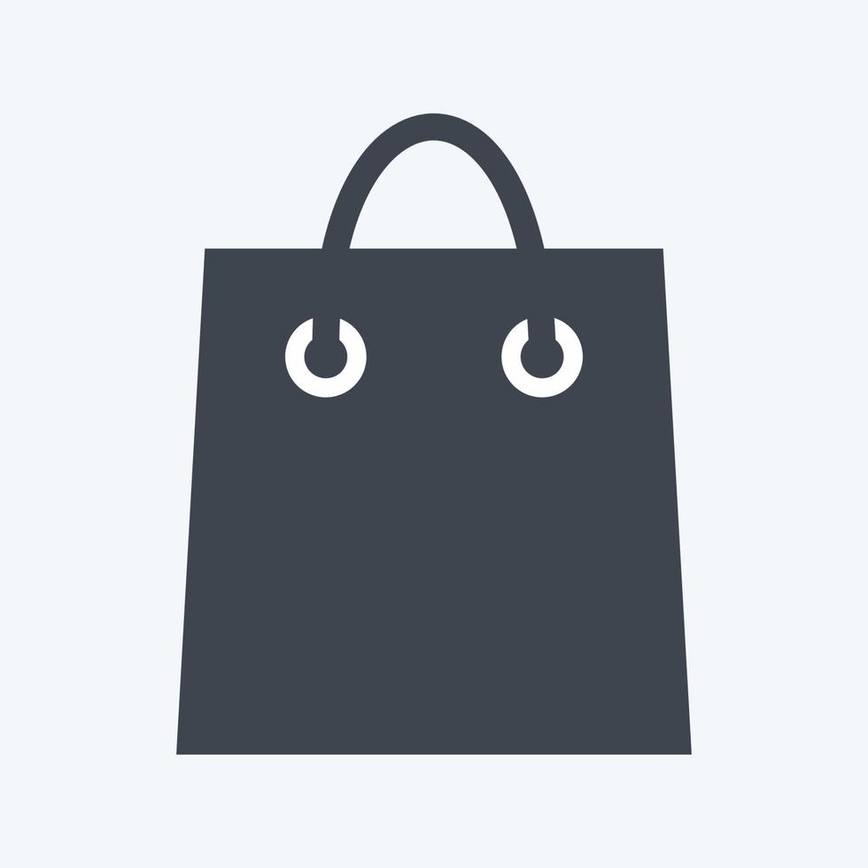 icono de bolsa de compras en estilo moderno glifo aislado sobre fondo azul suave vector