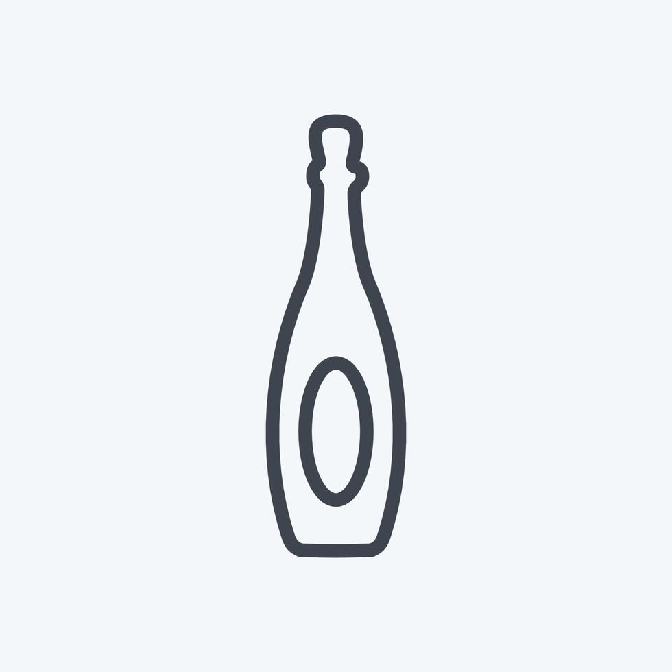 Bottle Icon in trendy line style isolated on soft blue background vector