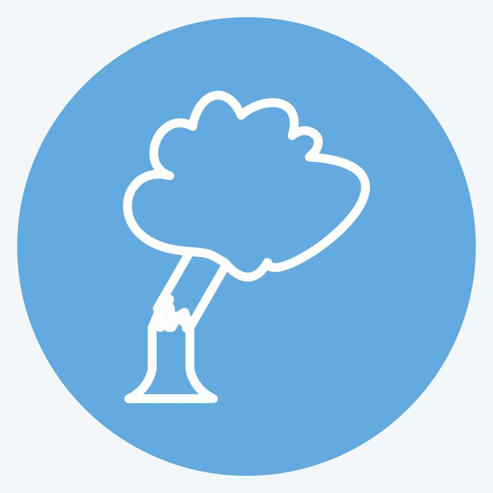 Tree Falling Icon in trendy blue eyes style isolated on soft blue background vector