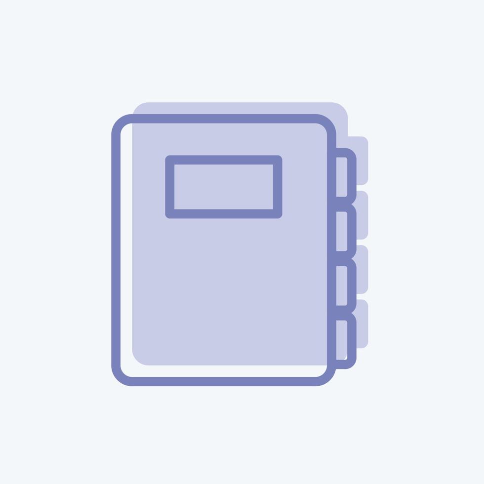 Diary Icon in trendy two tone style isolated on soft blue background vector