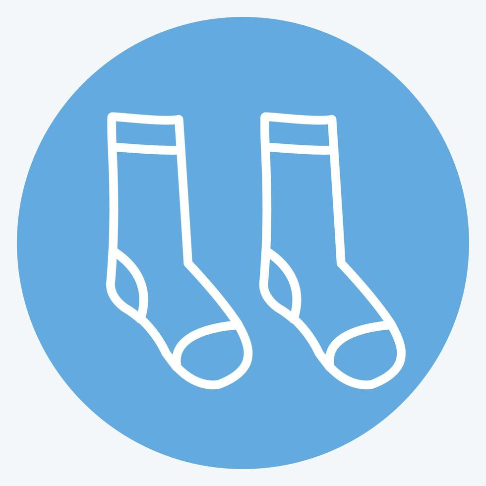 Socks Icon in trendy blue eyes style isolated on soft blue background vector