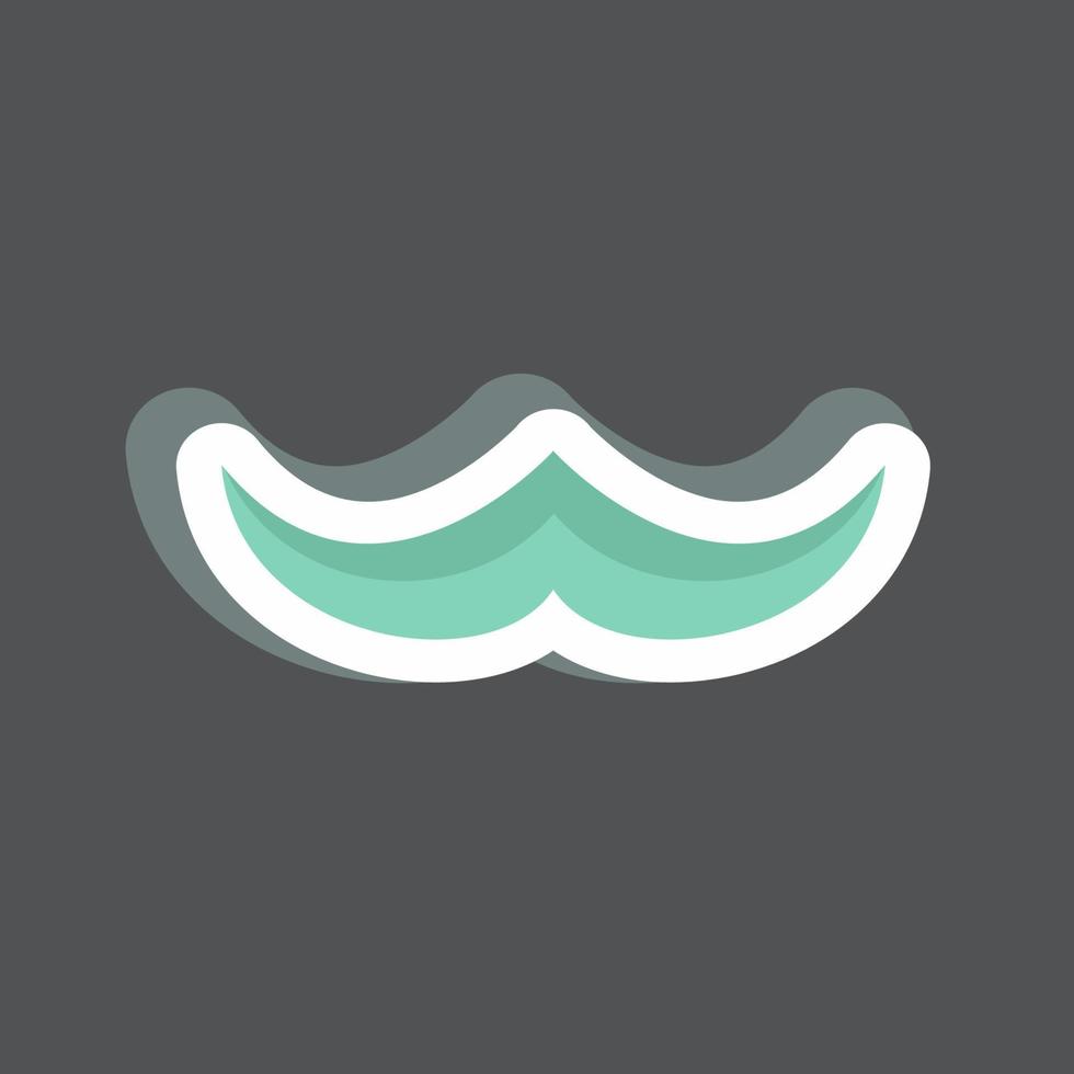 Moustache Sticker in trendy isolated on black background vector