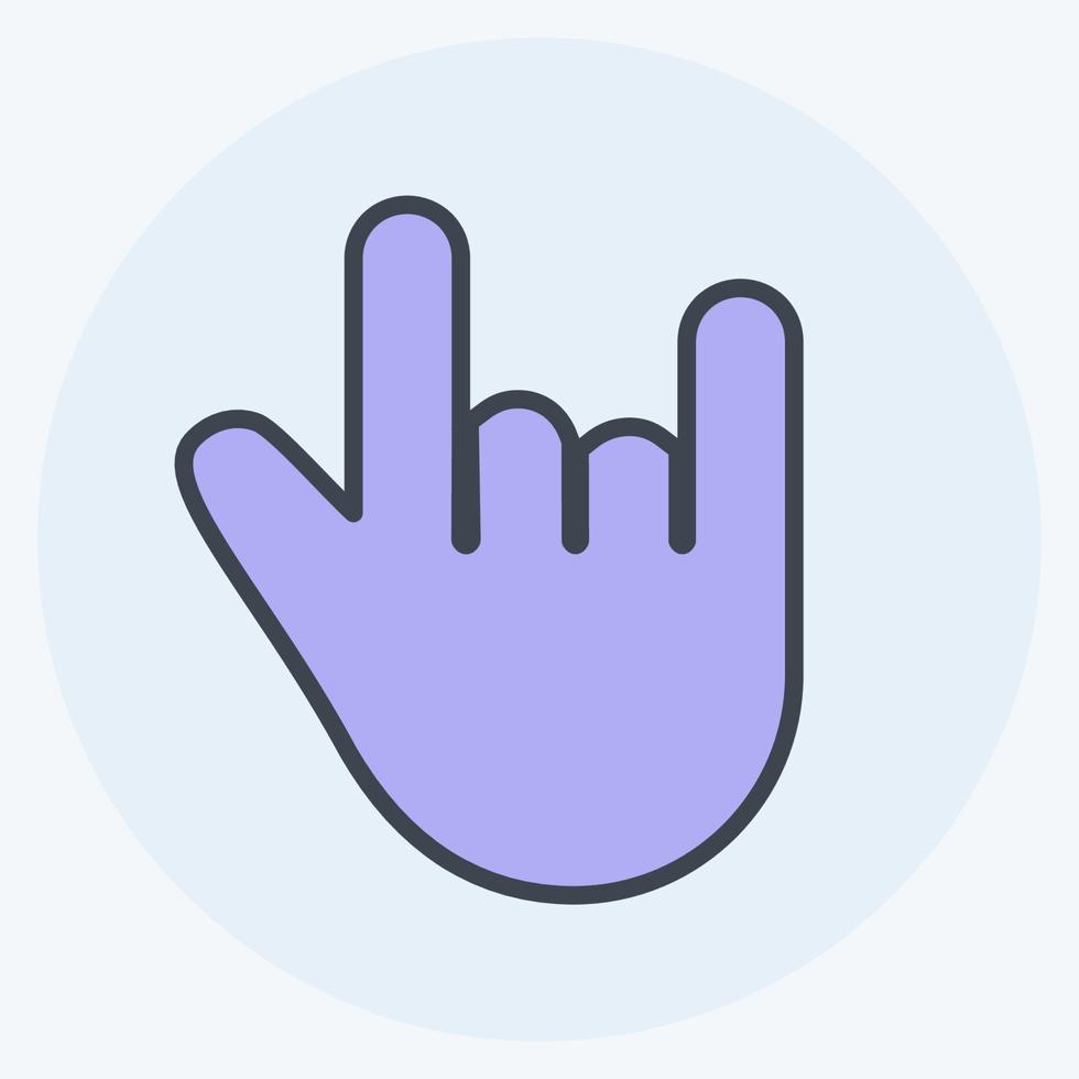 Rock n Roll Icon in trendy color mate style isolated on soft blue background vector