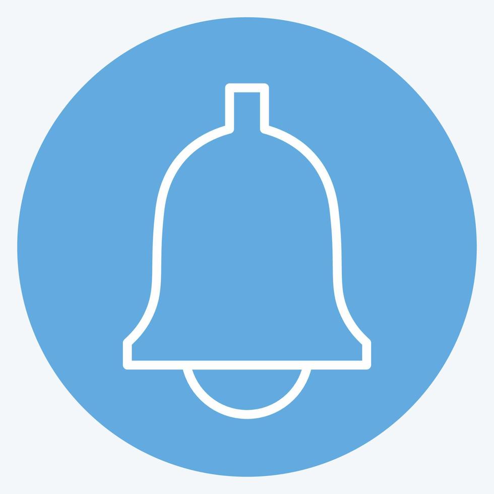 Ringing Bell Icon in trendy blue eyes style isolated on soft blue background vector