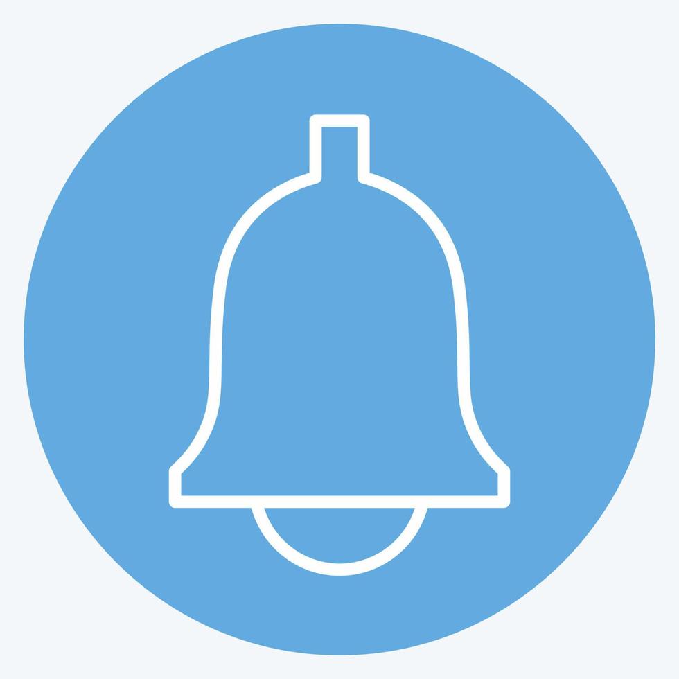 Ringing Bell Icon in trendy blue eyes style isolated on soft blue background vector