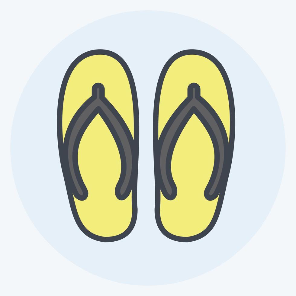Slippers Icon in trendy color mate style isolated on soft blue background vector