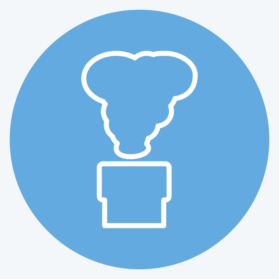 Toxic Fumes Release Icon in trendy blue eyes style isolated on soft blue background vector