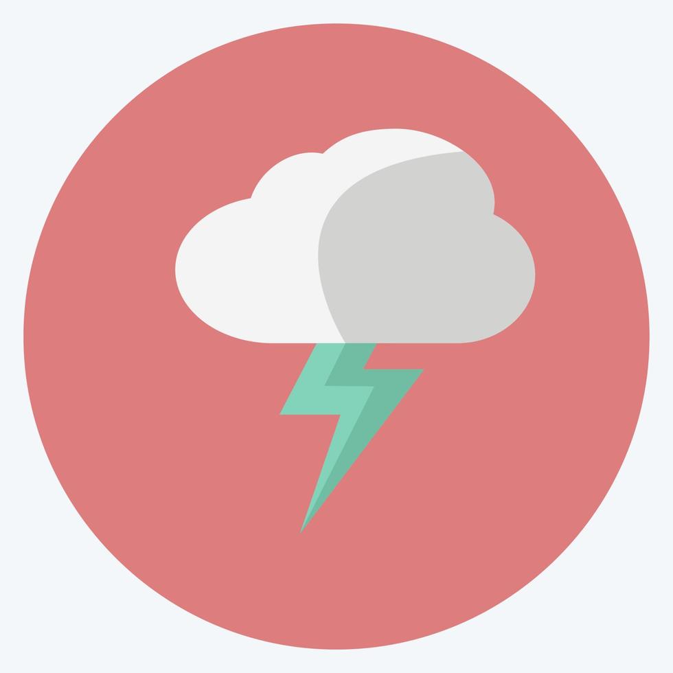 Lightning Icon in trendy flat style isolated on soft blue background vector