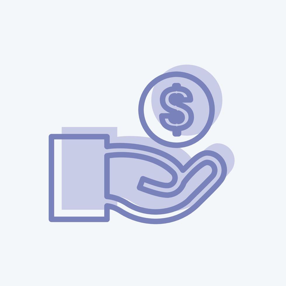 Cash Icon in trendy two tone style isolated on soft blue background vector