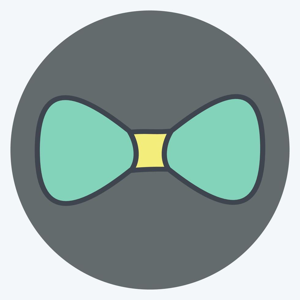Bow Tie Icon in trendy color mate style isolated on soft blue background vector