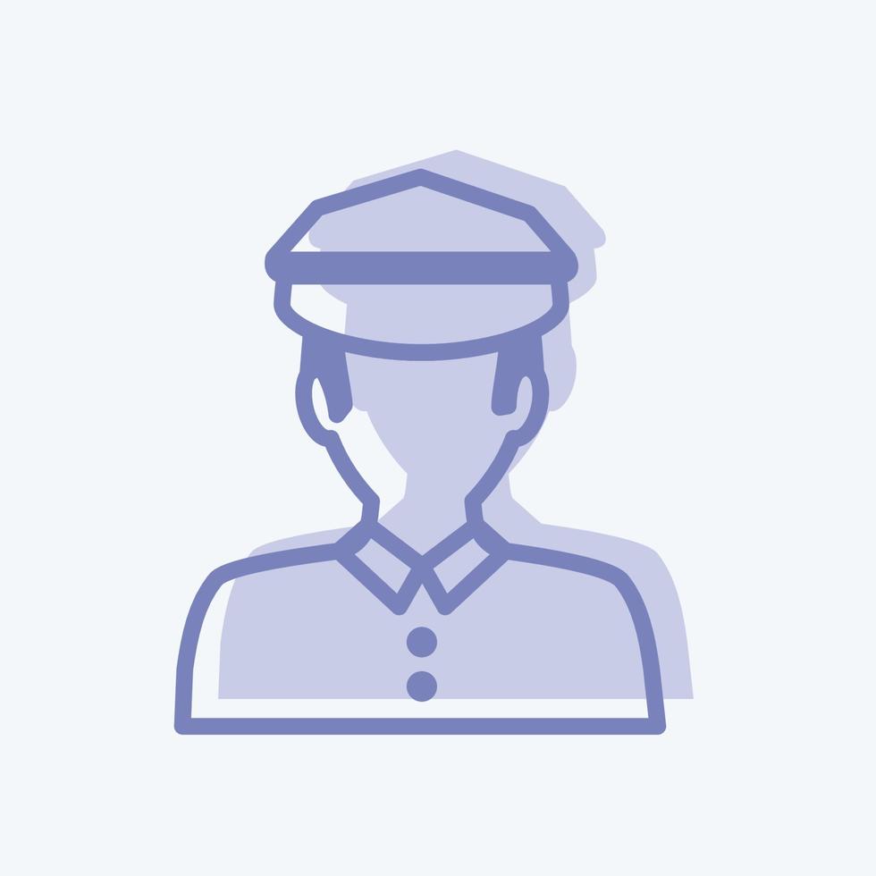 Traffic policeman Icon in trendy two tone style isolated on soft blue background vector