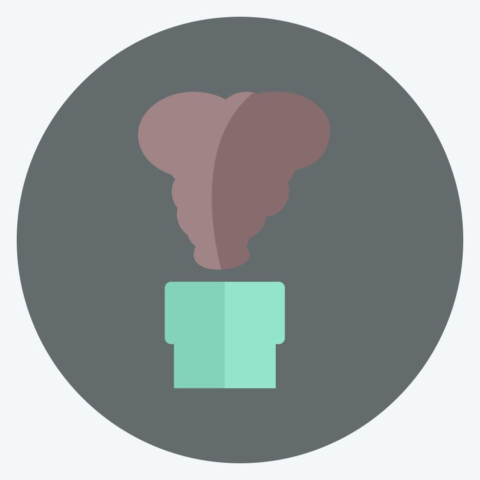 Toxic Fumes Release Icon in trendy flat style isolated on soft blue background vector
