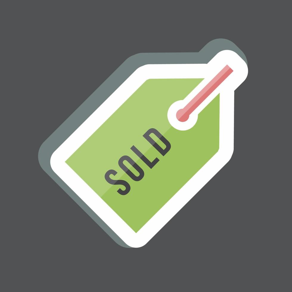Sold Tag Sticker in trendy isolated on black background vector