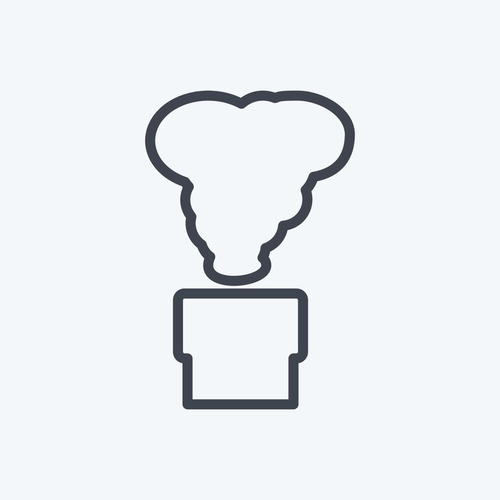 Toxic Fumes Release Icon in trendy line style isolated on soft blue background vector