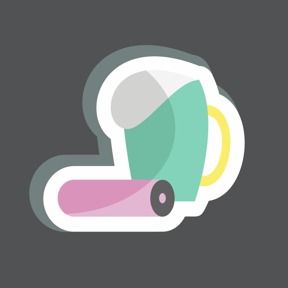 Food and Beer Sticker in trendy isolated on black background vector