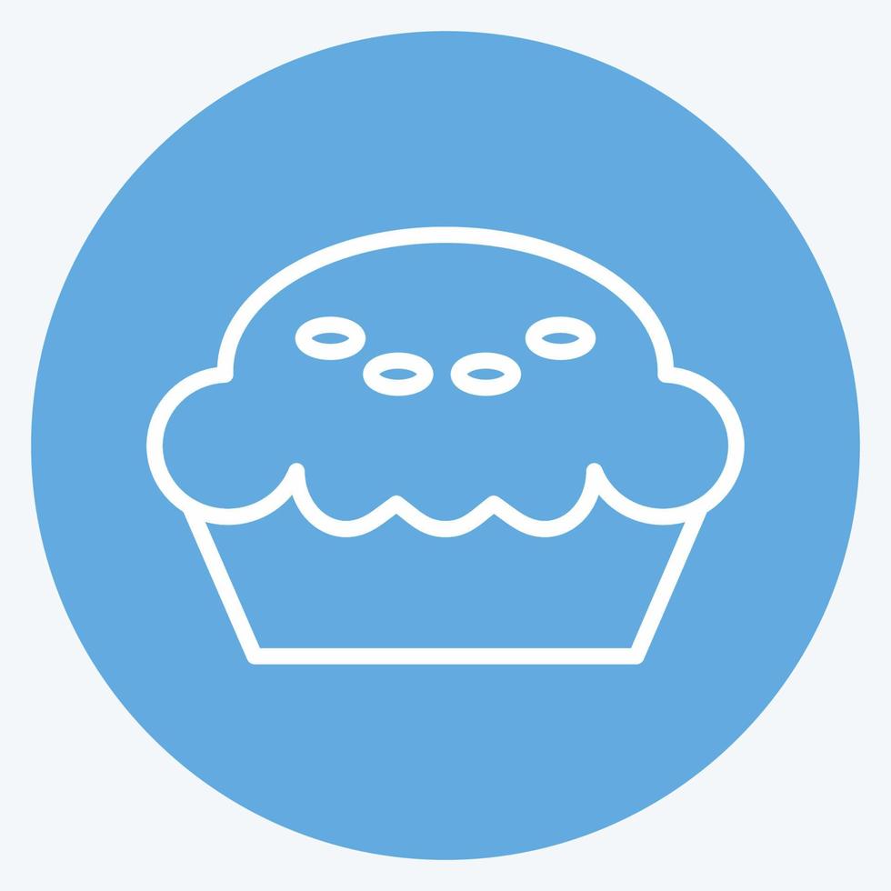 Pie Icon in trendy blue eyes style isolated on soft blue background vector