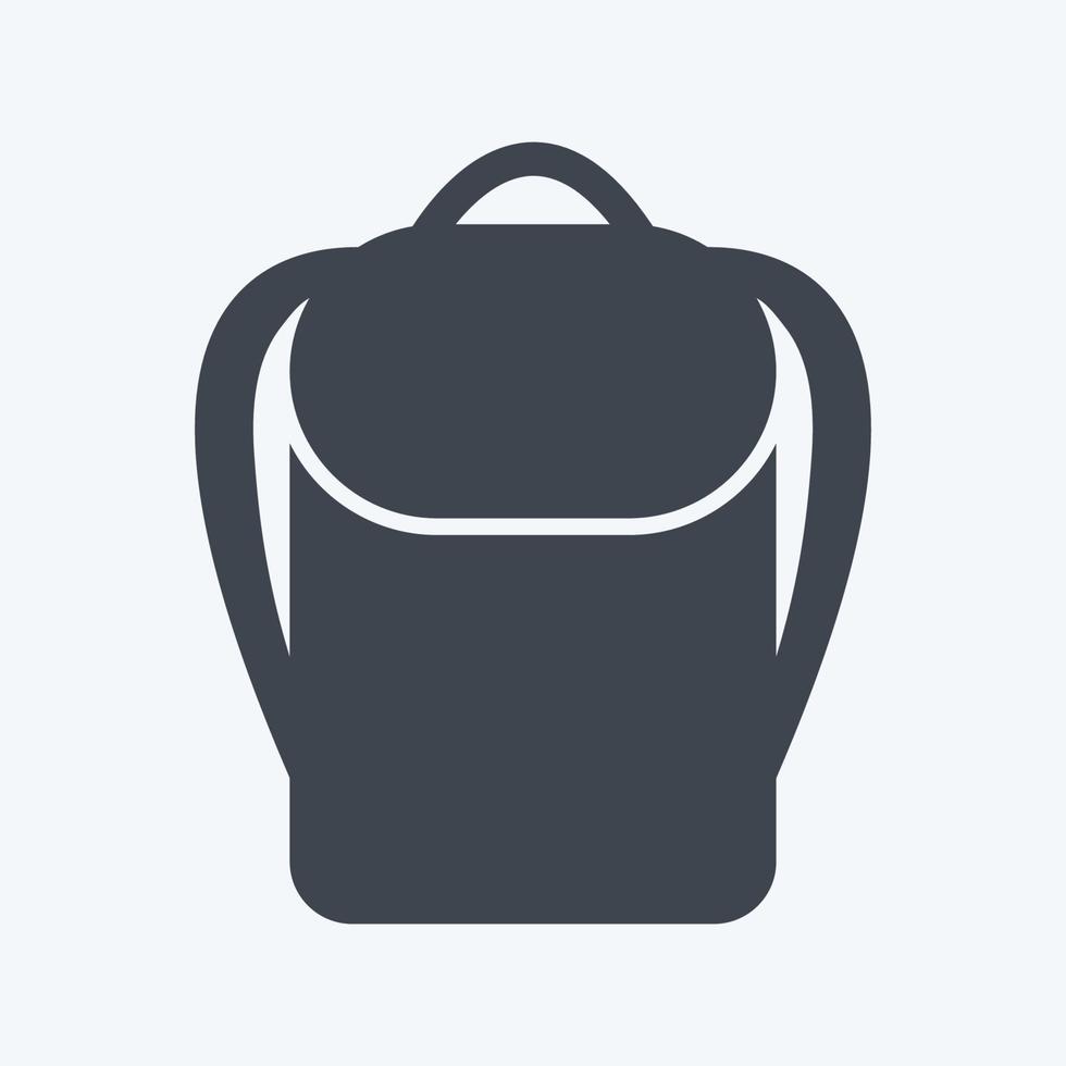 Backpack Icon in trendy glyph style isolated on soft blue background vector