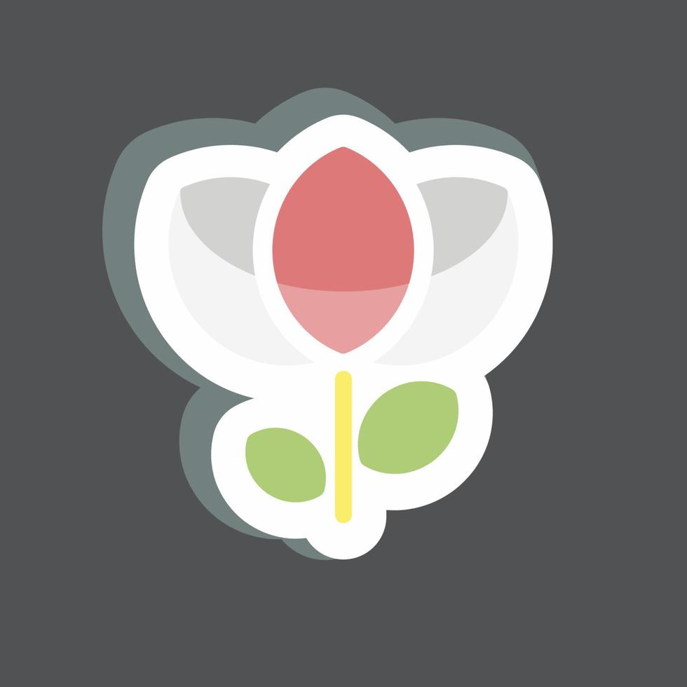 Flower Sticker in trendy isolated on black background vector
