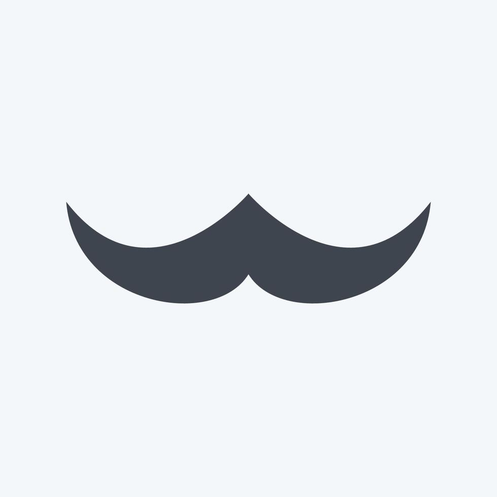 icono de bigote en estilo moderno glifo aislado sobre fondo azul suave vector