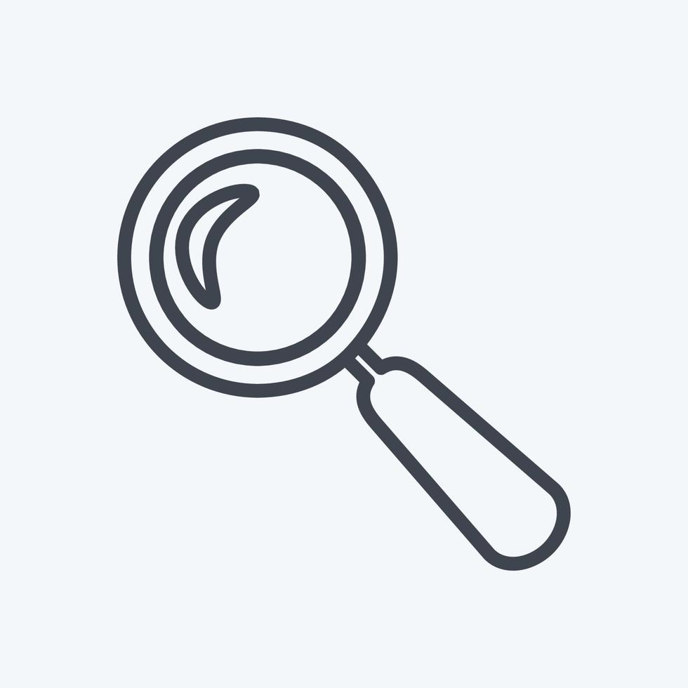Magnifier Icon in trendy line style isolated on soft blue background