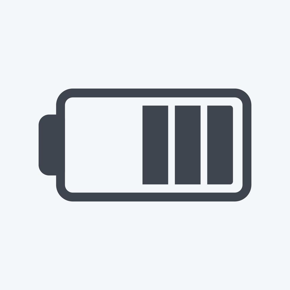 Half Battery Icon in trendy glyph style isolated on soft blue background vector