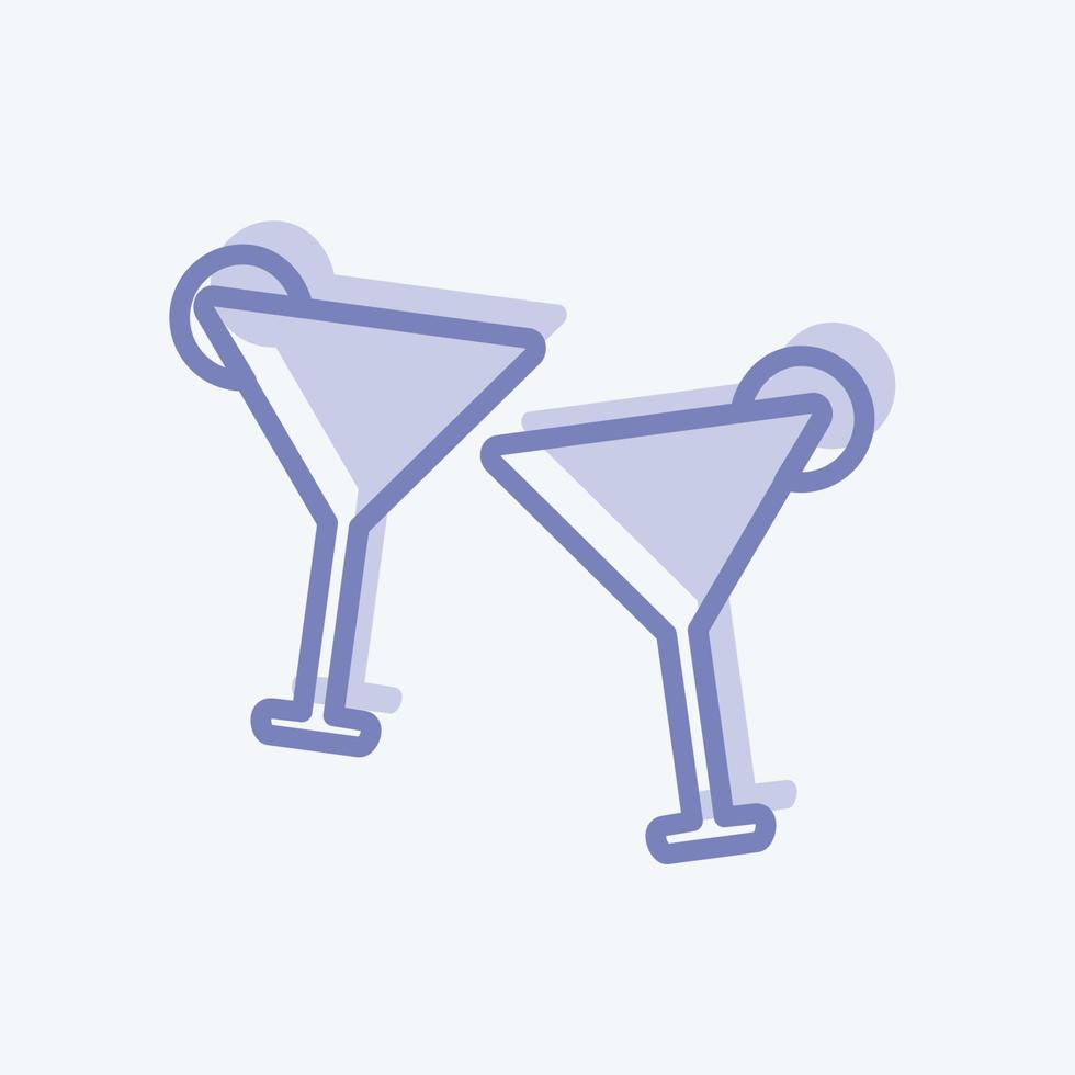 icono de gafas en un moderno estilo de dos tonos aislado sobre fondo azul suave vector