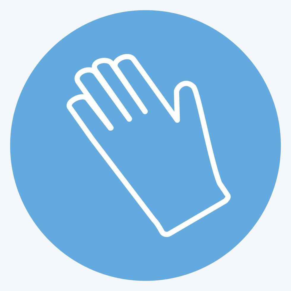 Icono de guantes de jardinería en el moderno estilo de ojos azules aislado sobre fondo azul suave vector