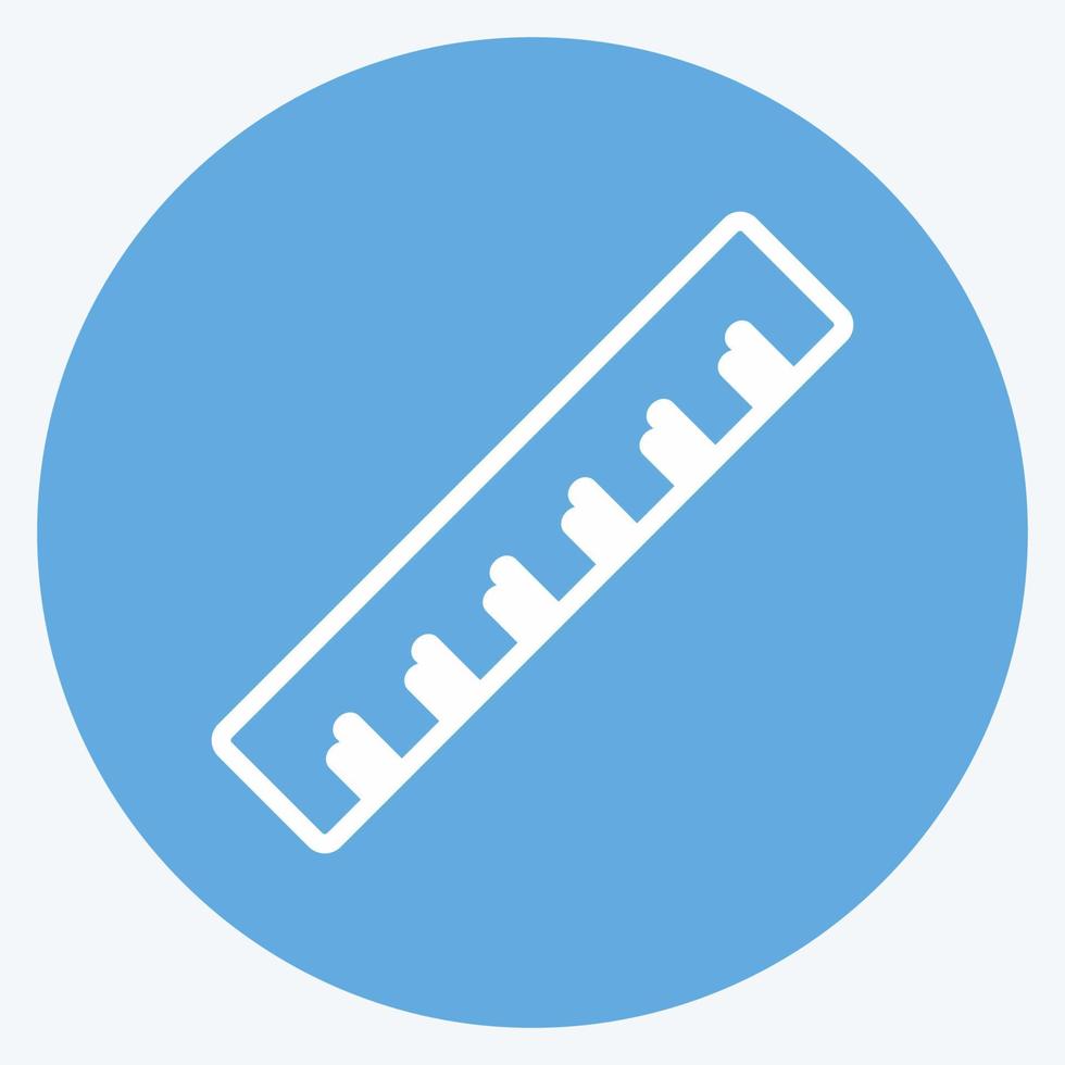 Ruler Icon in trendy blue eyes style isolated on soft blue background vector