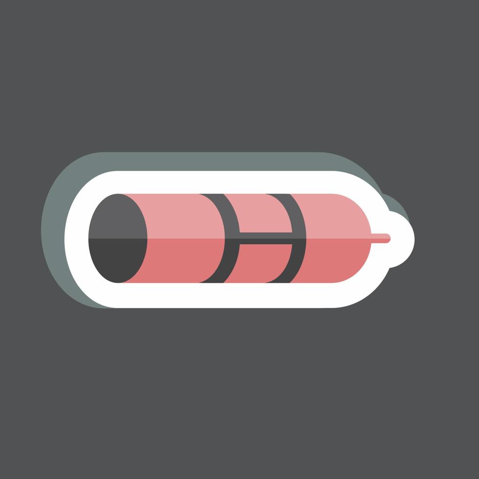 Salami Sticker in trendy isolated on black background vector