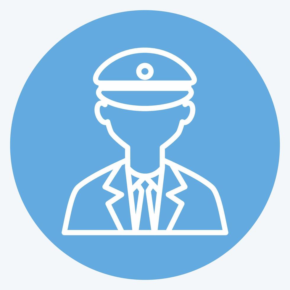 Cab driver Icon in trendy blue eyes style isolated on soft blue background vector
