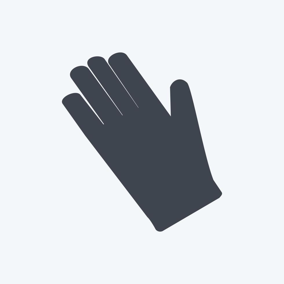 Gardening Gloves Icon in trendy glyph style isolated on soft blue background vector