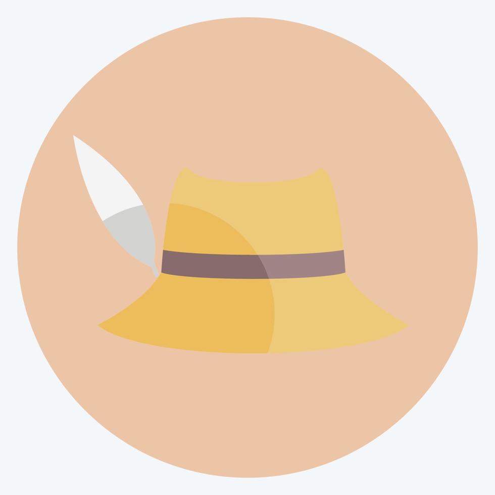 icono de sombrero de mujer en estilo plano de moda aislado sobre fondo azul suave vector