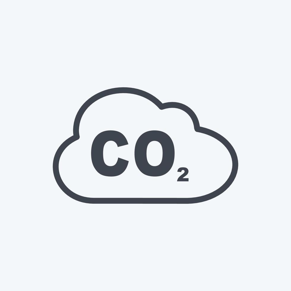 Carbon Dioxide Gas Icon in trendy line style isolated on soft blue background vector