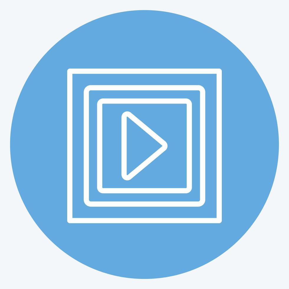 Video Icon in trendy blue eyes style isolated on soft blue background vector