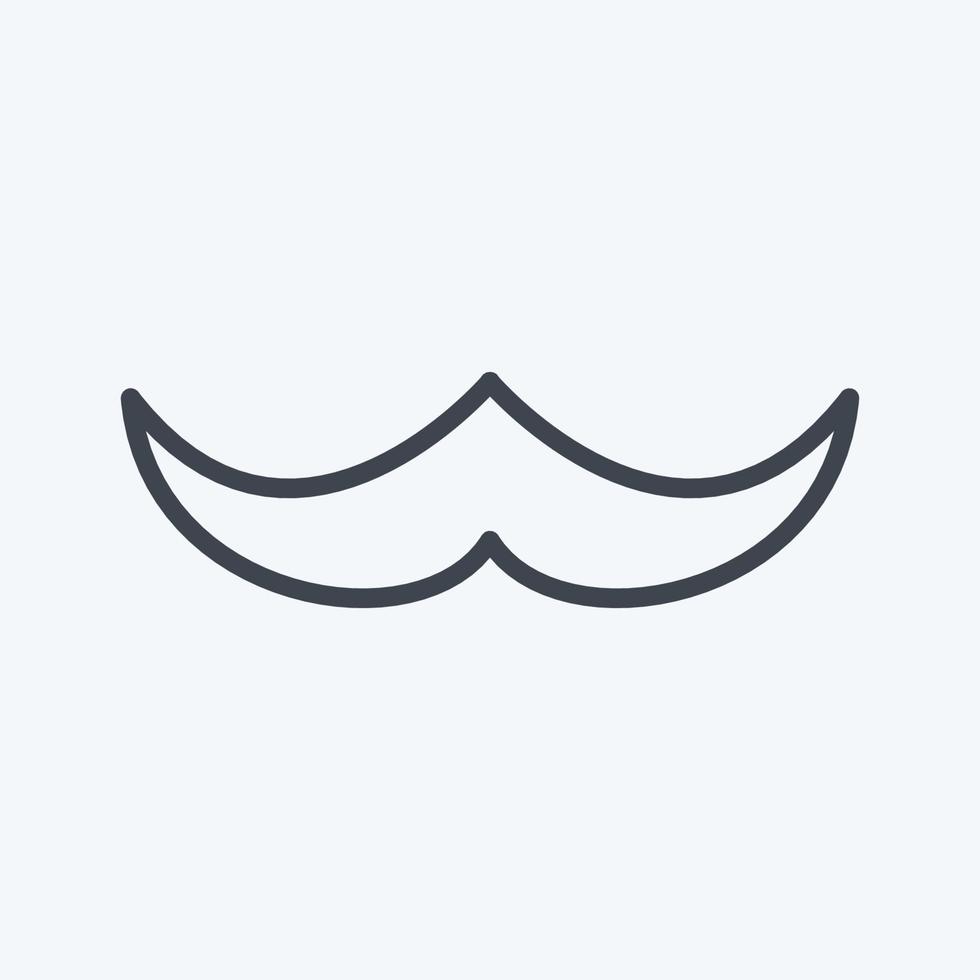 icono de bigote en estilo de línea de moda aislado sobre fondo azul suave vector