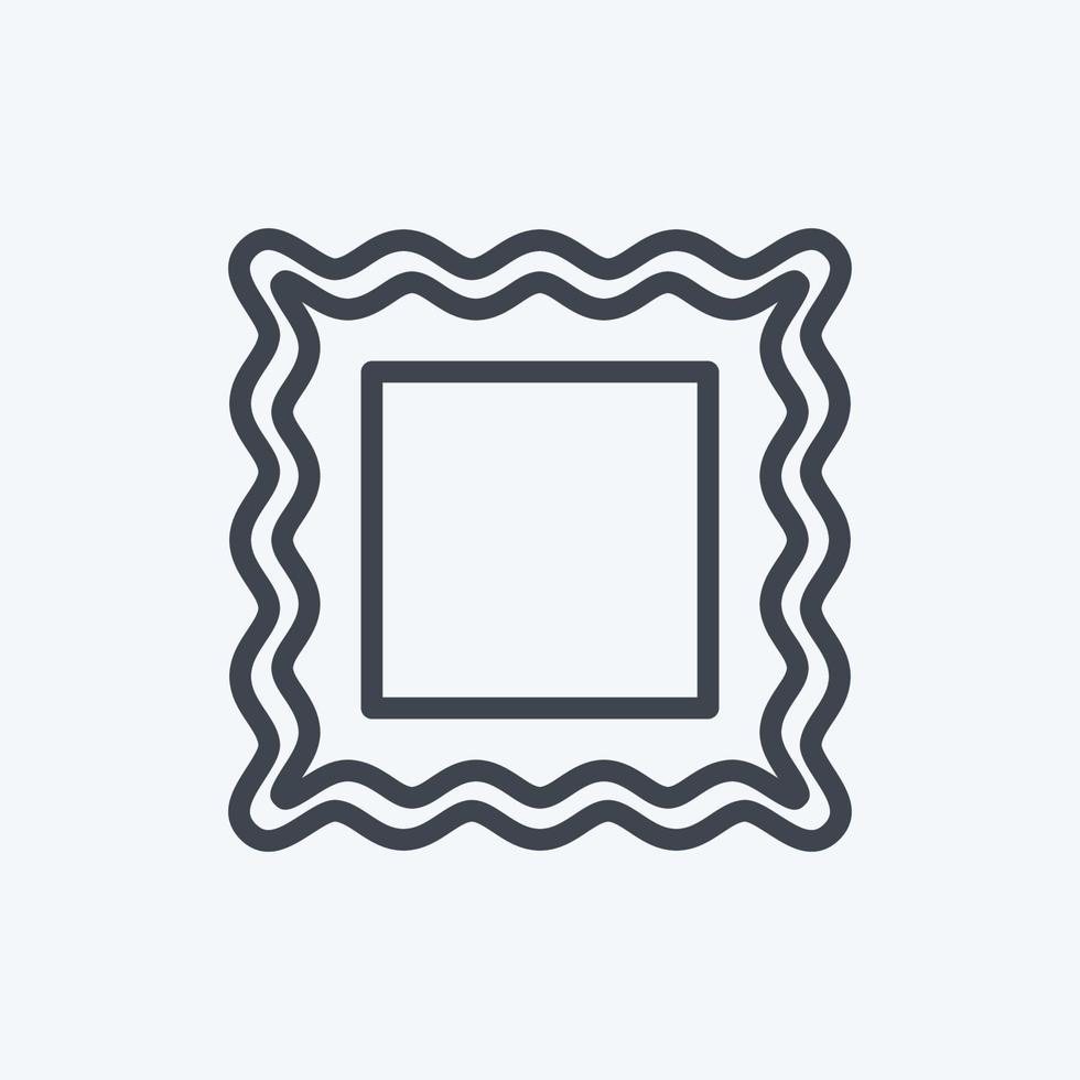 Frame I Icon in trendy line style isolated on soft blue background vector