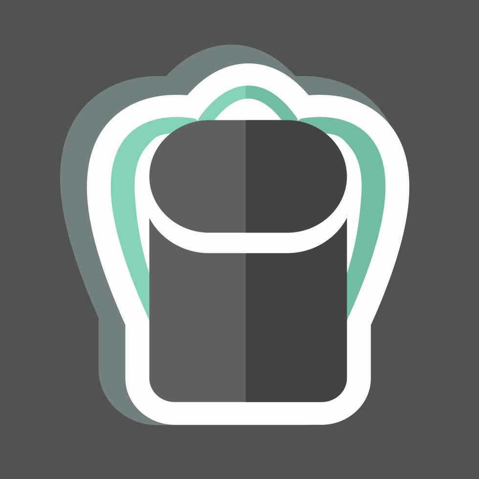 Backpack Sticker in trendy isolated on black background vector