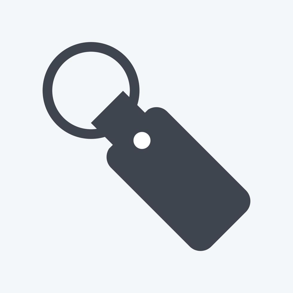 Key Chain Icon in trendy glyph style isolated on soft blue background vector