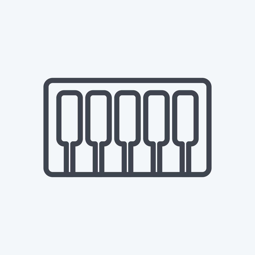 Piano Icon in trendy line style isolated on soft blue background vector