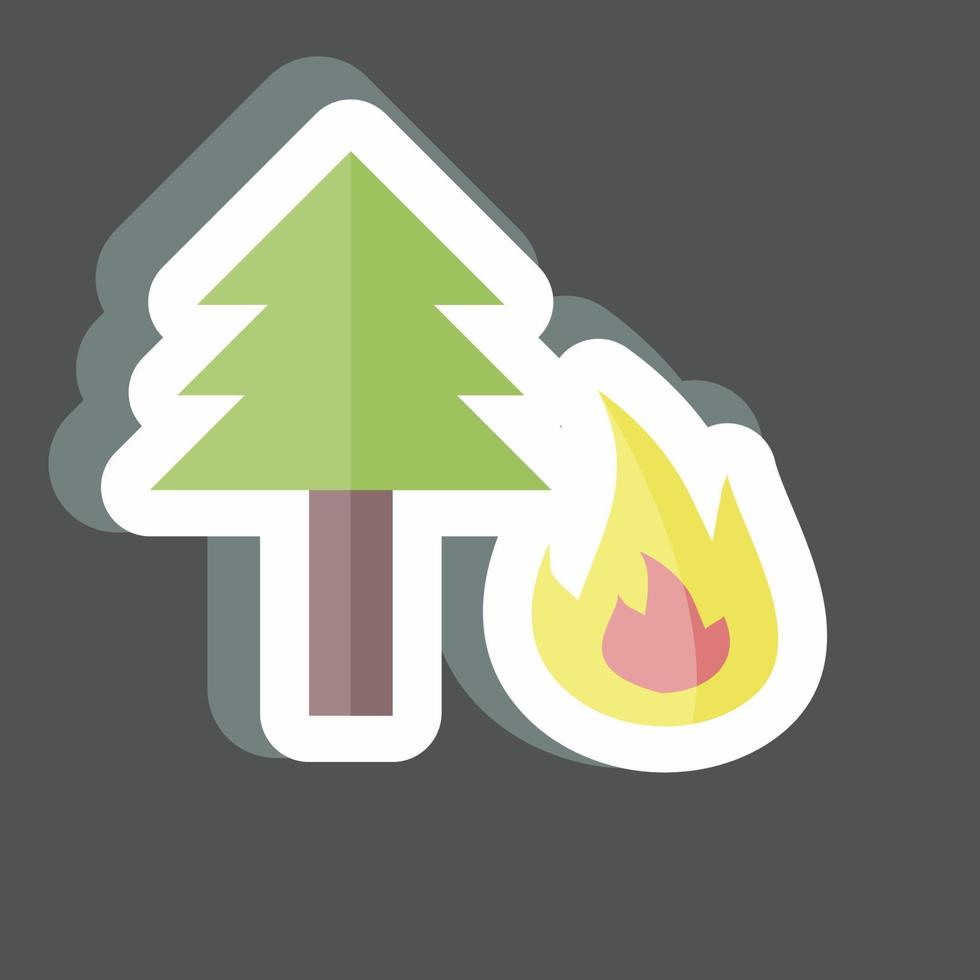 Forest Fire Sticker in trendy isolated on black background vector